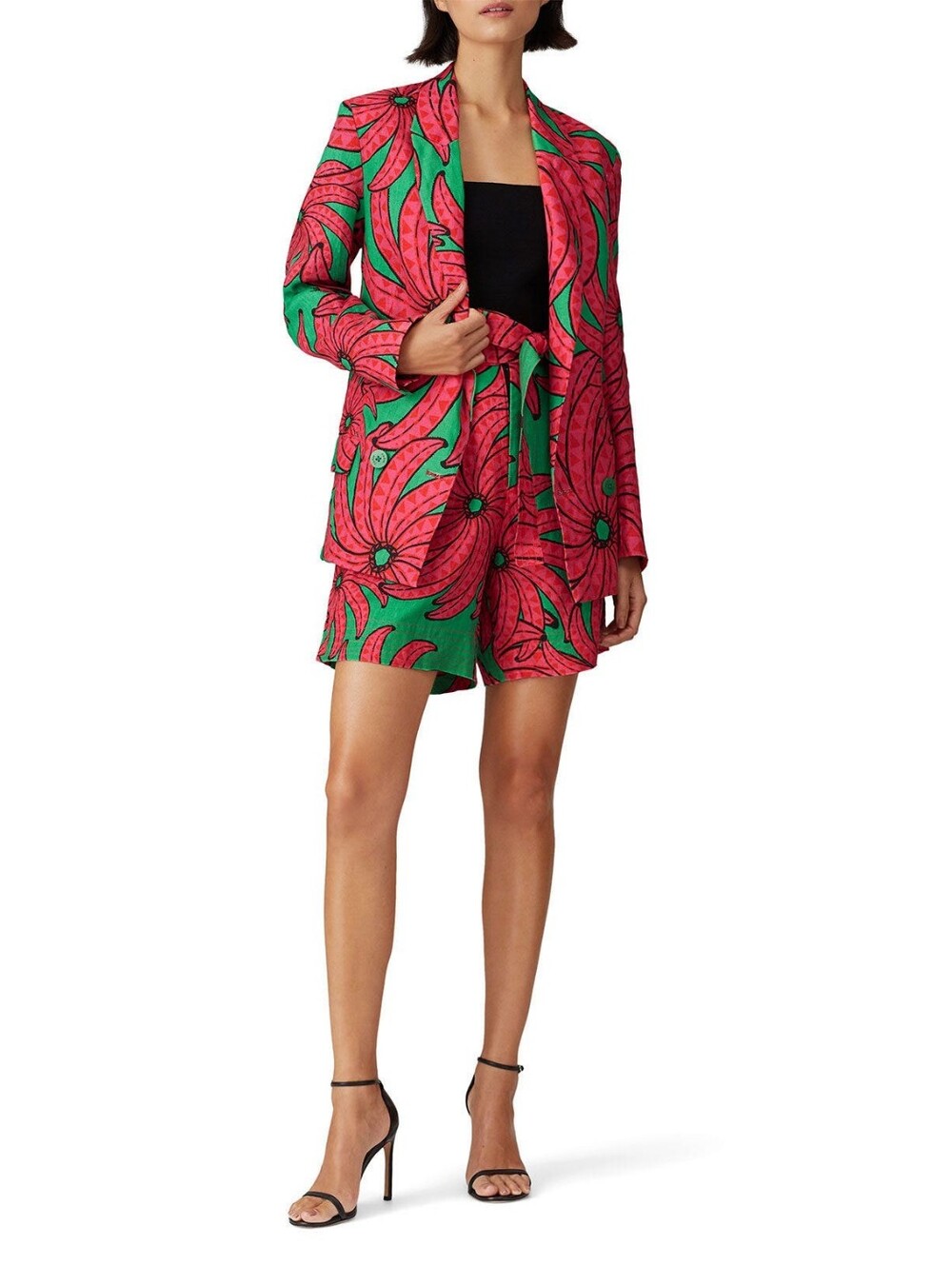 FARM Rio Banana Alberto Pitta Linen Blend Floral Blazer Jacket M - Picture 3 of 17